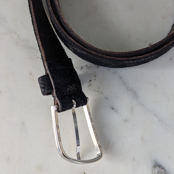 Amsterdam Heritage Luxe Belt Carli Black Itailian Leather Snake Print Belt main image 9